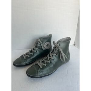 NWOT Converse Women’s Army Green Leather Slim High Top Lace Up Sneaker Shoes 8.5